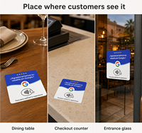 Kartu Ulasan Google NFC Akrilik 12cm Custom Bahasa, Kartu Media Sosial Fb, Kartu Menu Ins, RTS untuk Restoran Hotel, Kartu Follow, Perekat