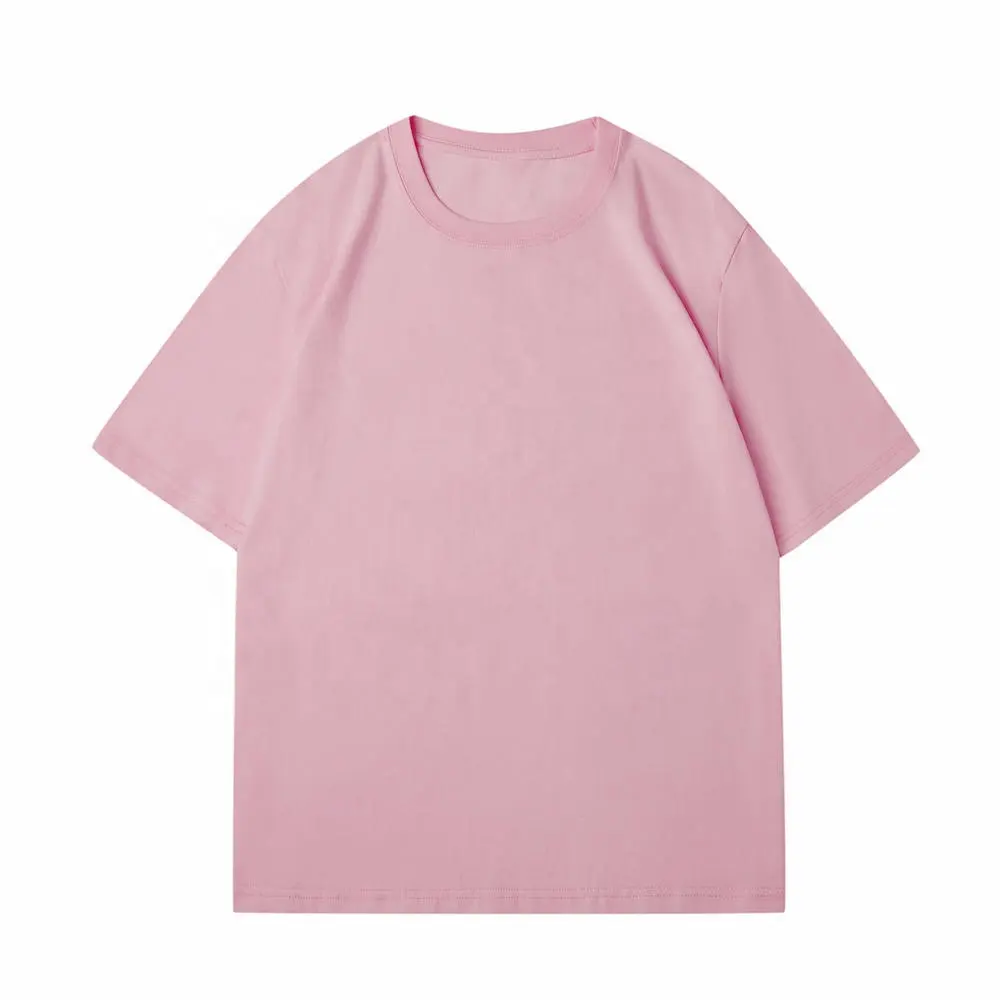 Label Private Summer Breathable O-Neck Breathable Women Pink T Shirt Printing Plain Blank T-shirt