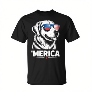 Camiseta con diseño patriótico de la bandera americana Golden Retriever para el 4 de julio - Product Image 2