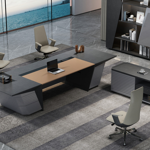 CEO 2021 Executive Led Director <strong>Large</strong> <strong>l</strong> <strong>Shaped</strong> Room Managers Gold White and Orange Minimalist High End Simple Modern Office <strong>Desk</strong> - Product Image 4
