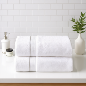 Set di 2 asciugamani da bagno di lusso in cotone 100%, antimicrobici, tinta unita, rettangolari, tessuti, per adulti - Product Image 2