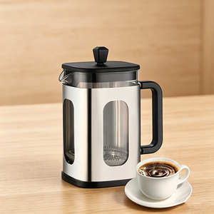 Cafetera Francesa <span class=keywords><strong>de</strong></span> Acero Inoxidable, Prensa Francesa <span class=keywords><strong>de</strong></span> Doble Pared Aislada, para Viajes y Campamentos, Café <span class=keywords><strong>Casero</strong></span> - Product Image 1
