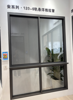 Ventana Corredera de Aluminio con Rotura de Puente Térmico de 6 Vías Serie 120, Vidrio Aislante Insonorizado, Moderna, con Mosquitera para Hotel