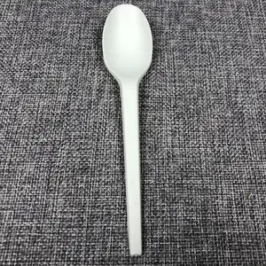 R09 Set Alat Makan Pla Susun, Promosi Potongan 15% Plastik Tes Sendok Sup Teh Garpu Pisau Es Krim Spork 7 Inci Hitam