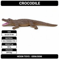 Jouet animal marin crocodile en PVC écologique marron-vert 62x24x10cm - Décoration de bureau éducative pour enfants 3 ans et plus unisexe
