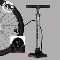 FAST BEE High Pressure Portable Bicycle Air Tire Pump with Schrader Valve Gauge 80-130PSI Made of Plastic & Steel