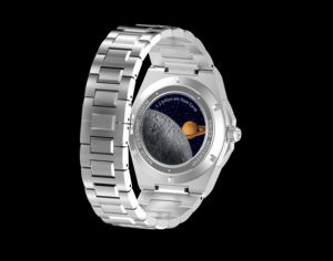 カスタマイズされたスペース発光ビジネスメンズ高級時計ムーン位相点ダイヤル防水クォーツグレード5チタンケース - Product Image 3