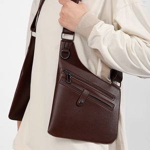 Best-selling Vintage PU Unisex Vest <strong>Bag</strong> Outdoor Travel <strong>Waterproof</strong> Messenger <strong>Bag</strong> with Phone Theft Prevention Leather <strong>Bag</strong> - Product Image 6