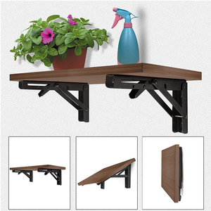 Quincaillerie de <span class=keywords><strong>cuisine</strong></span> en forme de L bon marché suspendu à la maison montage flottant fixe caché chambre à coucher en métal noir supports robustes de 8 pouces - Product Image 2