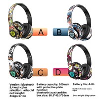 Casque supra-auriculaire style graffiti, éclairage RGB, ANC, design tendance de style chinois 5.4, best-seller transfrontalier