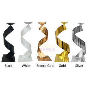 Gold Spiral Metal Flower Stand Wedding Centerpiece <b>Table</b> <b>Decor</b> for Party & Banquet - Product Image 2