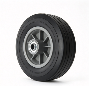 8 Inch Rubber Solid <b>Wheel</b> 8x2.5 Inch Caster Flat Free <b>Wheel</b> Trolley Replacement <b>Wheel</b> for Cart <b>Plastic</b> Rim - Product Image 4
