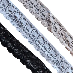 4cm fildişi beyaz siyah üç renk seçeneği taraklı torchon dantel