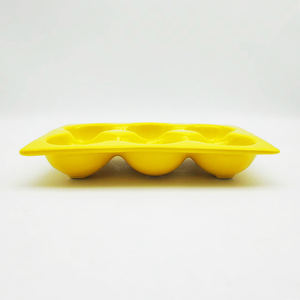 ถาดไข่เซรามิกแฮนด์เมดสไตล์นอร์ดิกที่ใส่ไข่แบบพกพาที่เก็บของในครัวสำหรับไข่สด<span class=keywords><strong>ตู้เย็น</strong></span>ดีไซน์ตะแกรงสีเหลือง - Product Image 5