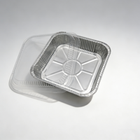Barquettes en aluminium à 4 compartiments pour muffins, gâteaux, pain, pâtisserie, boîte d'emballage en aluminium avec couvercles