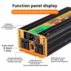แหล่งจ่ายไฟสำหรับยานพาหนะกลางแจ้ง 1500W คลื่นไซน์ สำหรับเครื่องปรับอากาศในบ้าน มอเตอร์ รุ่น HJ-3000S-L คลื่นไซน์ 1500W - Product Image 3