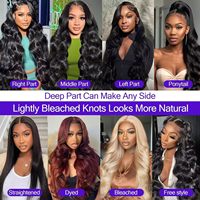 Perruques brésiliennes naturelles en cheveux humains, ondulées, avec dentelle frontale, vente en gros, sans colle, HD, pour femmes noires