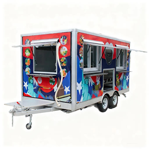 Remorque alimentaire mobile portable 4 roues 12 pieds pour le commerce extérieur, chariot compact pour entrepreneurs, en acier inoxydable résistant à la rouille - Product Image 1