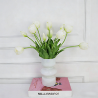 Bouquet de tulipes artificielles en PVC souple de haute qualité, réaliste, 40 cm, pour mariage, table, fait main, fête des Mères, remise de diplôme, vente en gros 9