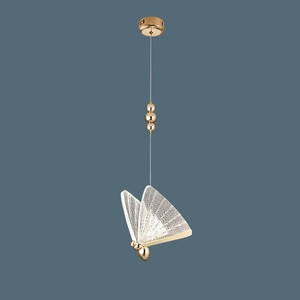 Long <b>Chandeliers</b> Glass Gold Butterfly <b>Crystal</b> Villa Hanging Nordic Pendant Light for Staircases - Product Image 2