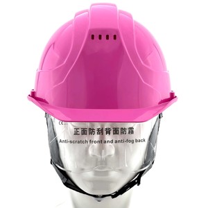 <span class=keywords><strong>Casco</strong></span> <span class=keywords><strong>de</strong></span> Seguridad Industrial con Certificación CE EN397, <span class=keywords><strong>Casco</strong></span> <span class=keywords><strong>de</strong></span> Protección <span class=keywords><strong>de</strong></span> ABS <span class=keywords><strong>Rosa</strong></span> Premium con Ventilación, Protector Facial Integrado sobre las Gafas - Product Image 2