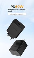 Adaptateur secteur PD 60W Type-C, chargeur super rapide, prise US/EU/UK pour Samsung, chargeur 60W d'origine, charge rapide 60W, chargeur USB-C