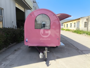 Etodevice Roundness Ice Cream Push Cart Hotdog Cart Mobile Food Trailer - Product Image 4