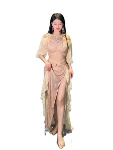 Último diseño danza del vientre rendimiento falda traje danza brillante lentejuelas brillante competir rendimiento vestido <span class=keywords><strong>para</strong></span> <span class=keywords><strong>mujer</strong></span> - Product Image 4