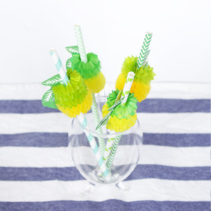Pineapple Paper Straws Honeycomb Design Wood Pulp Disposable Cocktail Bar Supplies Straight Pipe - Product Image 2