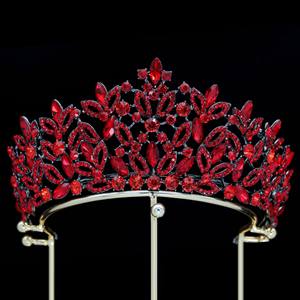 Özelleştirilmiş gelin taç zarif elmas lüks taç saç bandı düğün aksesuarları gelin headdress balo Tiara taç - Product Image 5