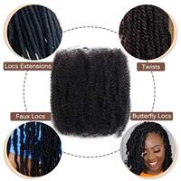 Cabello Humano Natural Negro 4C de 8-18 Pulgadas, Cabello Humano Remy Preestirado Afro Kinky para Trenzas y Peinados Kinky Twist