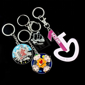 Vintage Cartoon Metal Keychain with Plush Cute Car Customize Ring Charms Anime Logo Waterproof & Hard-Wearing