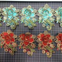 Guipure 3d Fleur Polyester Garniture Chimique Bordure Dentelle Coupe Multi Couleurs Fleur Broderie Dentelle Garniture Multicolore Personnalisé