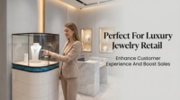 Vitrine de présentation de bijoux en bois laqué sur mesure avec éclairage LED pour mobilier de magasin de bijoux