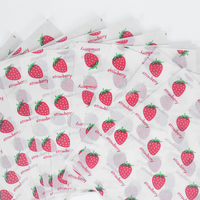 Papier ciré personnalisé blanc avec motif fraise coloré, résistant à la graisse, pour emballage alimentaire en gros pour boulangeries, restaurants et plats à emporter