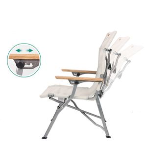 Sedia Reclinabile Portatile e Pieghevole con Braccioli in Legno per Pesca, Spiaggia e Campeggio, Sedia da Riposo con <span class=keywords><strong>Borsa</strong></span> Portaoggetti - Product Image 3