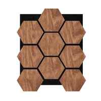 Panneaux acoustiques hexagonaux en bois plaqué haute densité avec feutre PET, absorption acoustique, certifiés CE pour hôtels