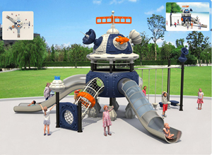 Nhà Máy mầm non tùy chỉnh sân chơi ngoài trời thiết bị tàu vũ trụ hình dạng công viên giải trí mẫu giáo trượt ngoài trời - Product Image 4