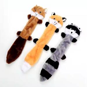 Atacado Personalizado Brinquedo De Pelúcia Sem Recheio Squeak Brinquedos De Pelúcia Cão Fox <span class=keywords><strong>Raccoon</strong></span> Squirrel Shape <span class=keywords><strong>Dog</strong></span> Chew Toys - Product Image 2