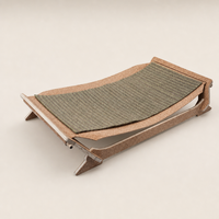 Cama para Gatos de Corcho Natural, Colchón de Corcho Rascable con Marco de Madera, Muebles Ecológicos para Gatos de Interior