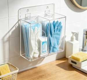 Dispensador de Acrílico con Instalación Autoadhesiva para Mascarillas Desechables, Redes para el Cabello y Guantes - Organizador Ecológico de EPP - Product Image 6
