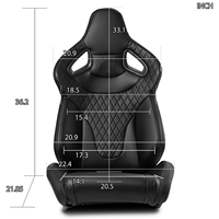 JIABEIR 1093 Breite, große, speziell genähte, universelle Auto-Simulator-Gaming-Station, verstellbare Sim-Schalensitze für Rennspiele