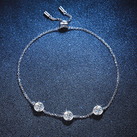 Bracelet Lixin S925 en argent sterling pour femme, élégant, perlé, plaqué rhodium, classique, avec moissanite couleur D 90 points, serti griffe