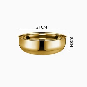 ชามผสมสแตนเลสเคลือบทองขนาด 32 ซม. สำหรับใช้ในครัวทำขนม - Product Image 3