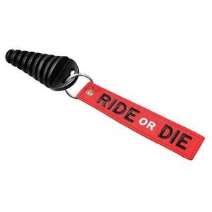 2 Juegos de Herramientas para Vehículos, Llavero de Tapón de Escape para Motocicleta - Negro Suave para Accesorio de Silenciador Impermeable, Etiqueta Bordada '<span class=keywords><strong>RIDE</strong></span> <span class=keywords><strong>or</strong></span> <span class=keywords><strong>DIE</strong></span>' - Product Image 2