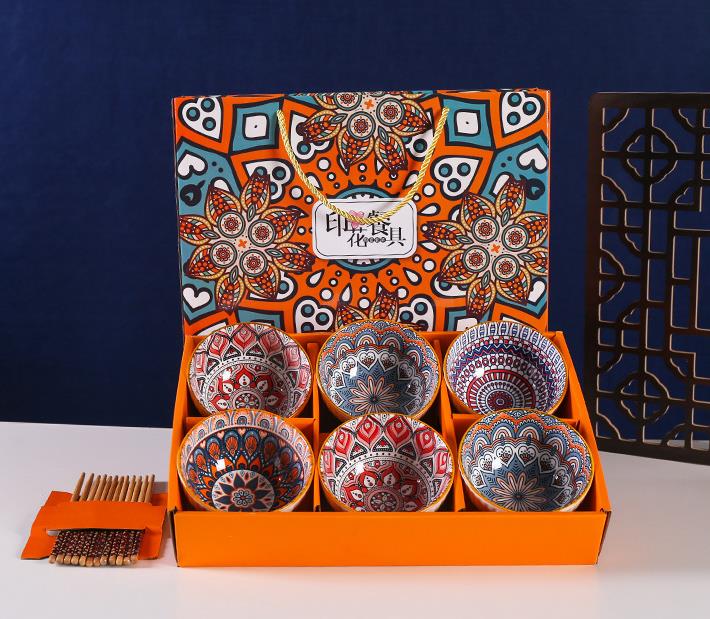 6 bowls 6 chopsticks