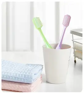 Household Adult Couple Round Hole Soft Bristle Dense Planting Toothbrush Clean Oral Preventing Cavities Individual Packing