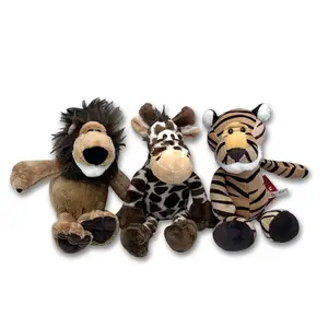 FAMA OEKO denetim yüksek kalite dolması Jungle hayvanlar oyuncaklar yumuşak oyuncaklar peluş hayvanat bahçesi hayvanlar aslan kaplan zürafa