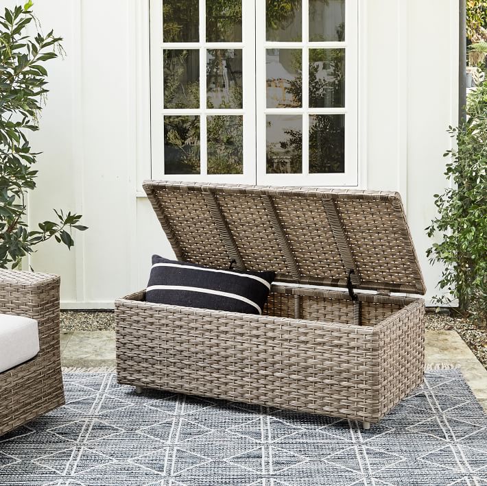 Wicker garden sets outdoor cushion storage box furniture storage trunk