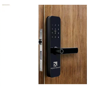 Cerradura Inteligente WiFi Tuya L04 para Puerta, con Huella Dactilar, Sin Llave, <span class=keywords><strong>Seguridad</strong></span> Inteligente, Manija con Palanca, Dorado+Negro, 100 Huellas Dactilares, para <span class=keywords><strong>Puertas</strong></span> <span class=keywords><strong>de</strong></span> 35-70mm - Product Image 1